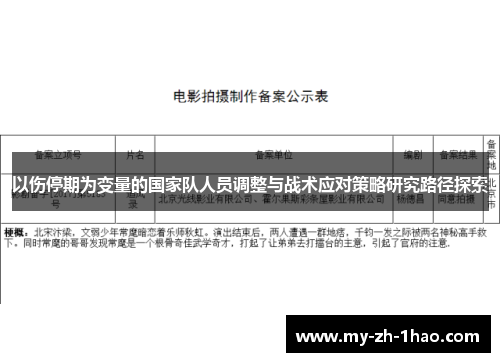 以伤停期为变量的国家队人员调整与战术应对策略研究路径探索